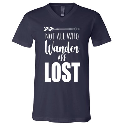 Not All Who Wander Are Lost Arrow V-Neck T-Shirt
