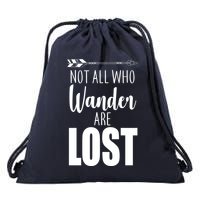 Not All Who Wander Are Lost Arrow Drawstring Bag