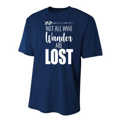 Not All Who Wander Are Lost Arrow Youth Performance Sprint T-Shirt
