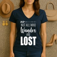 Not All Who Wander Are Lost Arrow Women's V-Neck T-Shirt