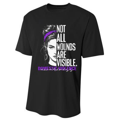 Not All Wounds Are Visible Wo Domestic Violence Awareness Performance Sprint T-Shirt