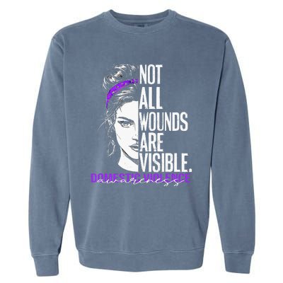 Not All Wounds Are Visible Wo Domestic Violence Awareness Garment-Dyed Sweatshirt