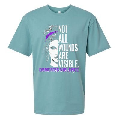 Not All Wounds Are Visible Wo Domestic Violence Awareness Sueded Cloud Jersey T-Shirt