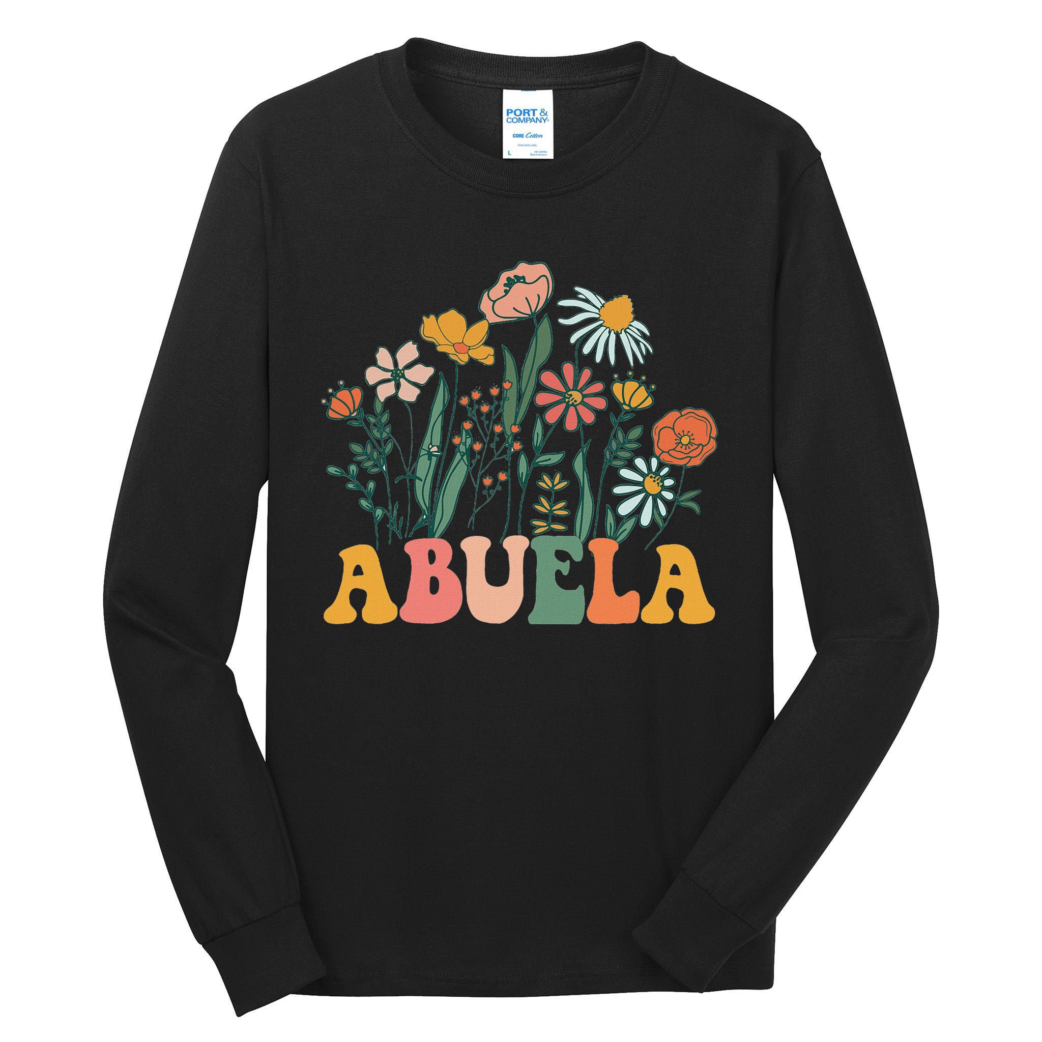 New Abuela Wildflower First Birthday & Baby Shower Tall Long Sleeve T-Shirt