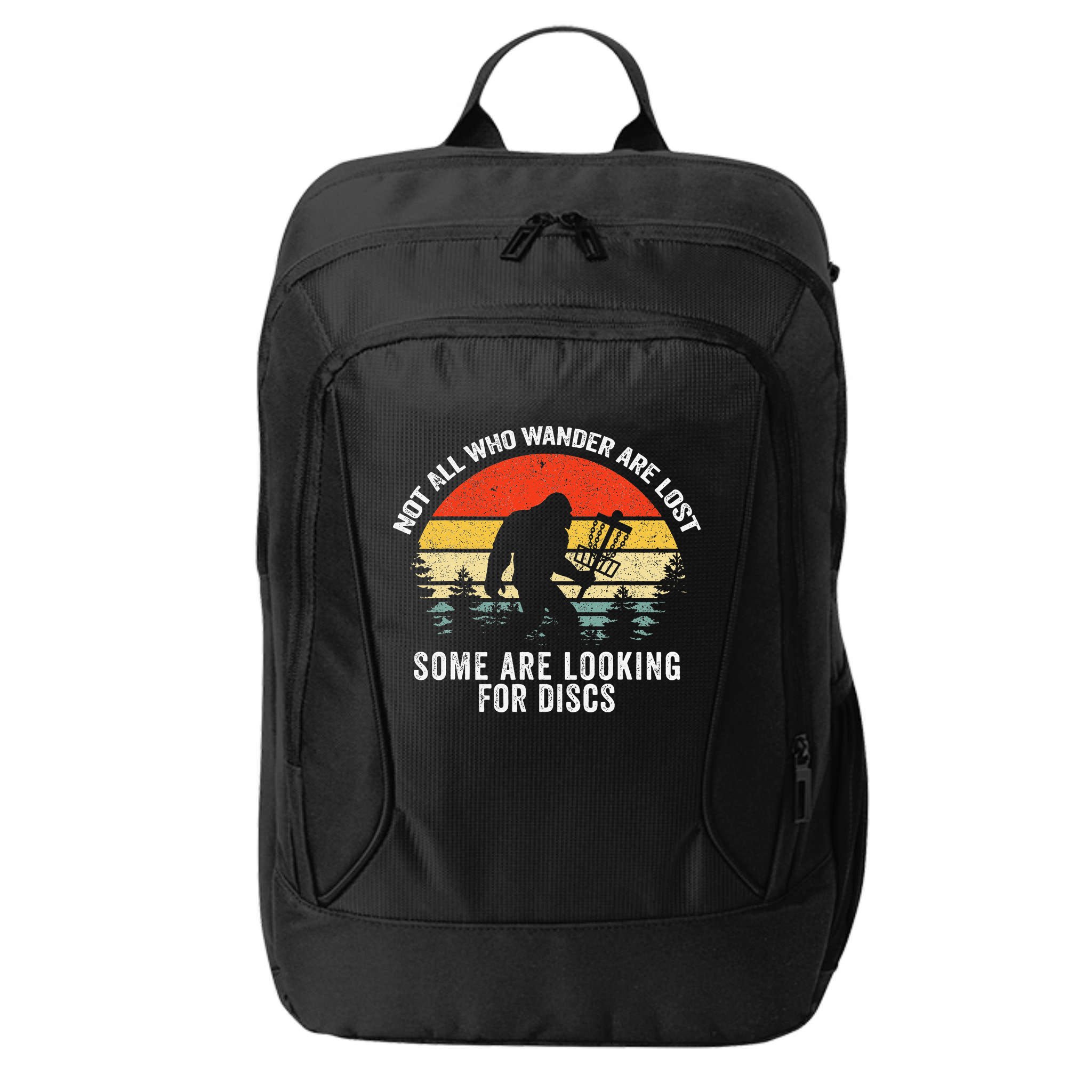 Not All Who Wander Are Lost Disc Golf Bigfoot Christmas City Backpack