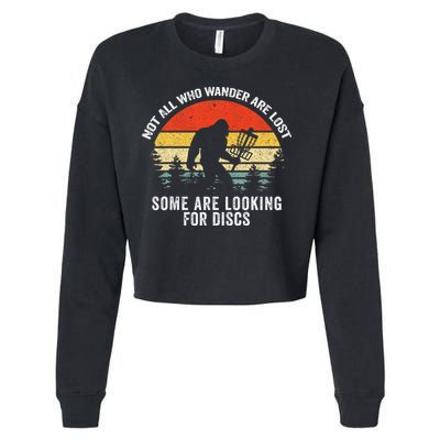 Not All Who Wander Are Lost Disc Golf Bigfoot Christmas Cropped Pullover Crew