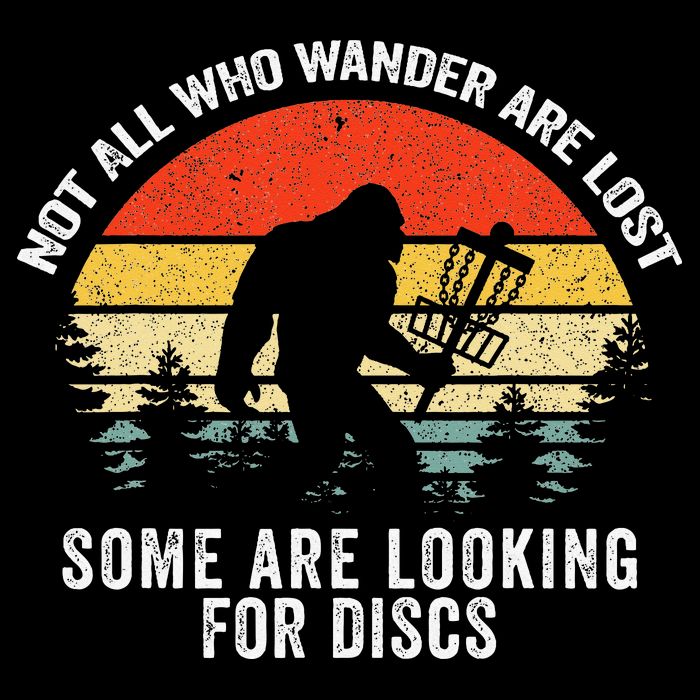 Not All Who Wander Are Lost Disc Golf Bigfoot Christmas Kids T-Shirt