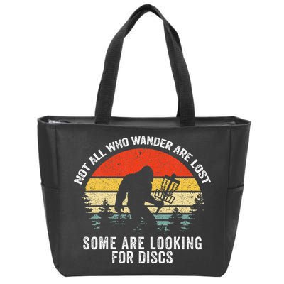 Not All Who Wander Are Lost Disc Golf Bigfoot Christmas Zip Tote Bag