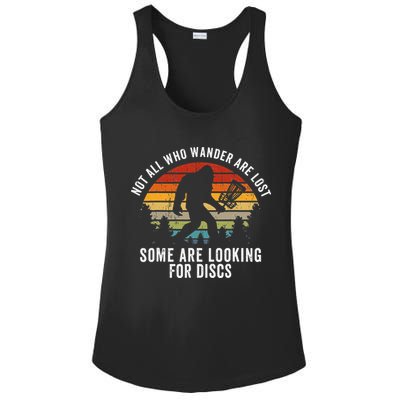 Not All Who Wander Are Lost Disc Golf Bigfoot Sasquatch Ladies PosiCharge Competitor Racerback Tank