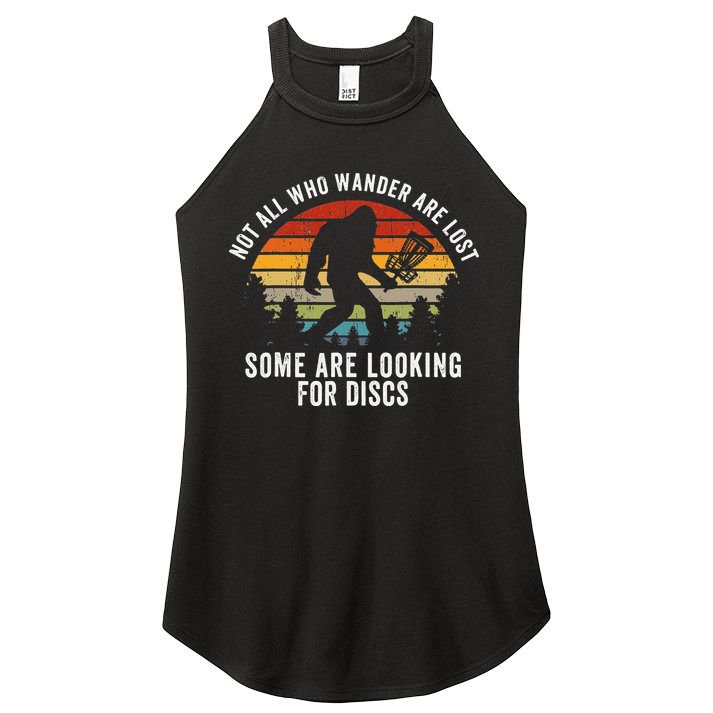 Not All Who Wander Are Lost Disc Golf Bigfoot Sasquatch Women's Perfect Tri Rocker Tank
