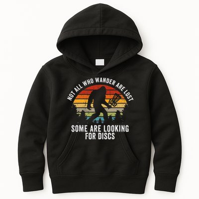Not All Who Wander Are Lost Disc Golf Bigfoot Sasquatch Kids Hoodie