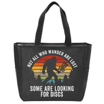 Not All Who Wander Are Lost Disc Golf Bigfoot Sasquatch Zip Tote Bag