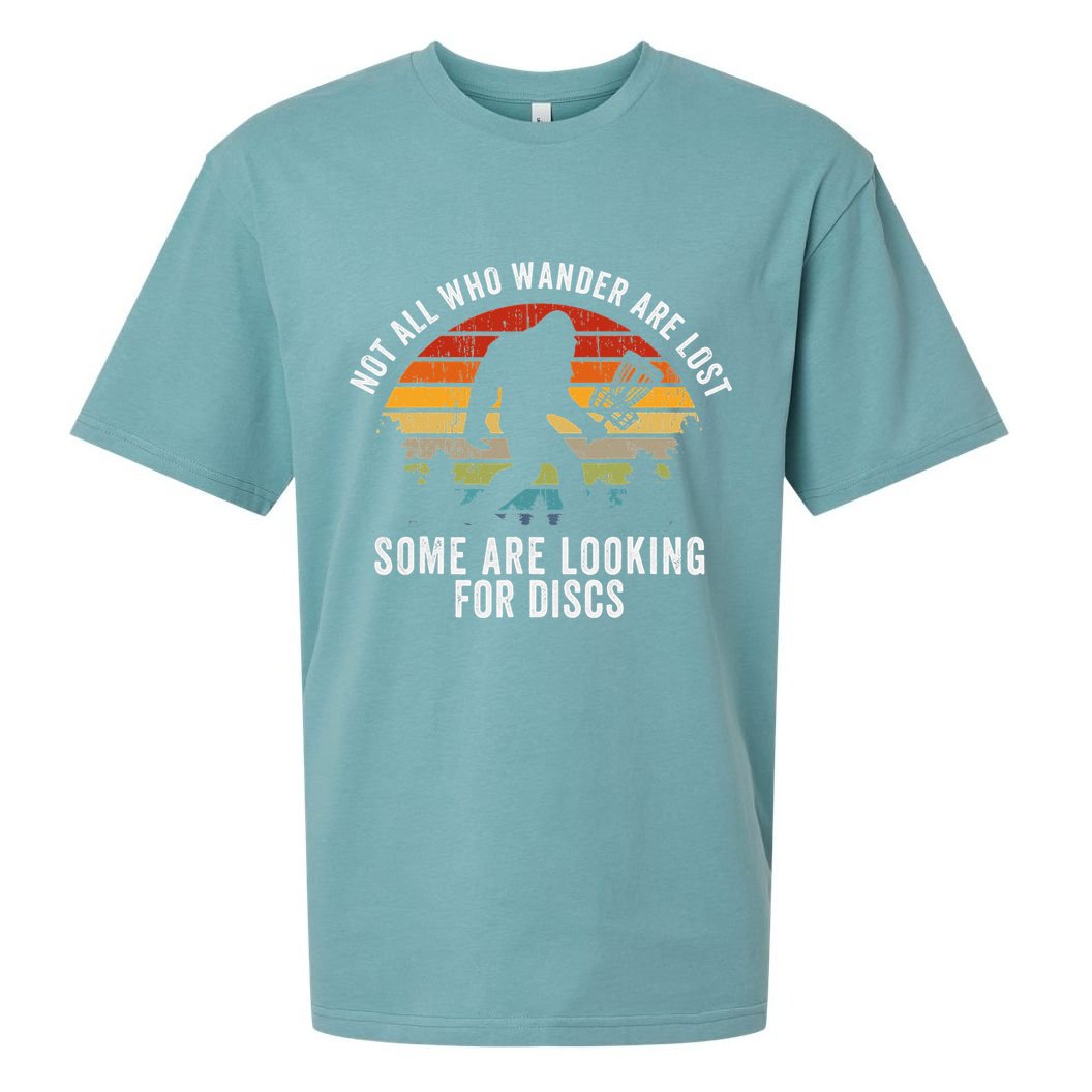 Not All Who Wander Are Lost Disc Golf Bigfoot Sasquatch Sueded Cloud Jersey T-Shirt