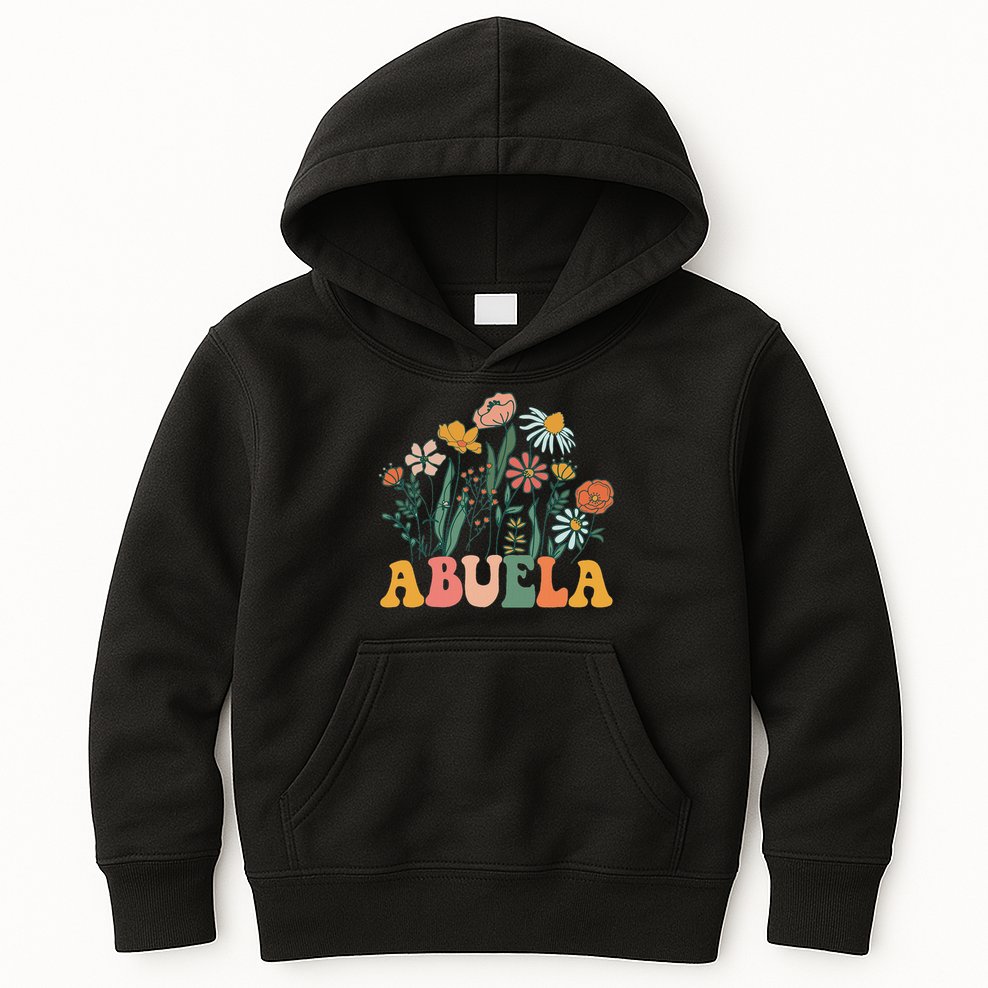 New Abuela Wildflower First Birthday & Baby Shower Kids Hoodie