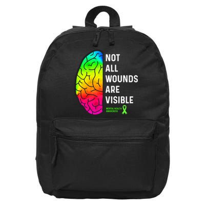 Not All Wounds Are Visible Mental Health Awareness 16 in Basic Backpack