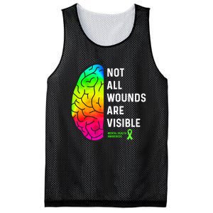 Not All Wounds Are Visible Mental Health Awareness Mesh Reversible Basketball Jersey Tank