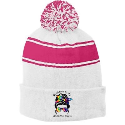 Narcotics Anonymous Womens Sobriety Gifts AA NA Stripe Pom Pom Beanie