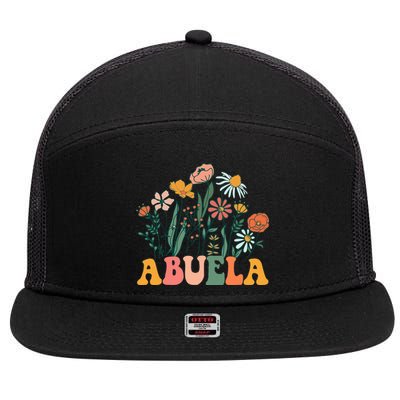 New Abuela Wildflower First Birthday & Baby Shower 7 Panel Mesh Trucker Snapback Hat