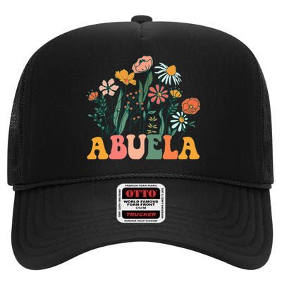 New Abuela Wildflower First Birthday & Baby Shower High Crown Mesh Back Trucker Hat