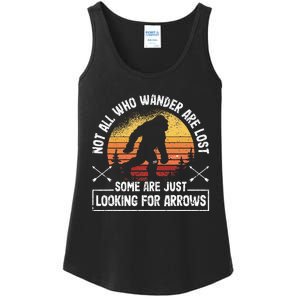 Not All Who Wander Are Lost Funny Archery Bigfoot Archer Ladies Essential Tank