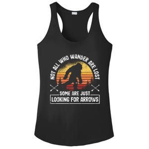 Not All Who Wander Are Lost Funny Archery Bigfoot Archer Ladies PosiCharge Competitor Racerback Tank