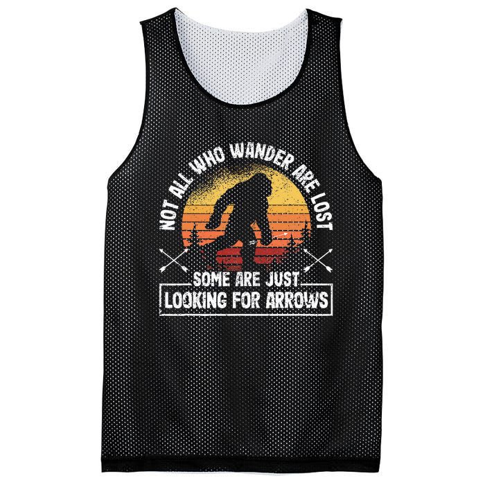 Not All Who Wander Are Lost Funny Archery Bigfoot Archer Mesh Reversible Basketball Jersey Tank