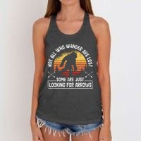 Not All Who Wander Are Lost Funny Archery Bigfoot Archer Women's Knotted Racerback Tank