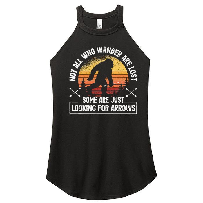 Not All Who Wander Are Lost Funny Archery Bigfoot Archer Women's Perfect Tri Rocker Tank