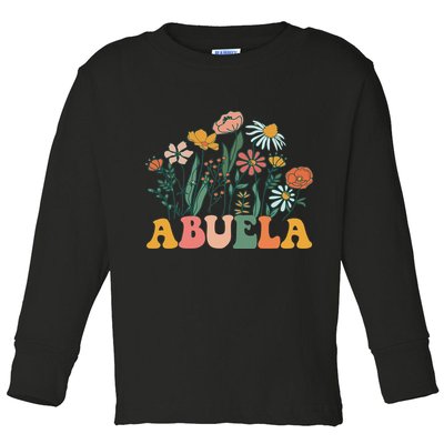 New Abuela Wildflower First Birthday & Baby Shower Toddler Long Sleeve Shirt
