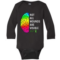 Not All Wounds are Visible Mental Health Awareness Baby Long Sleeve Bodysuit