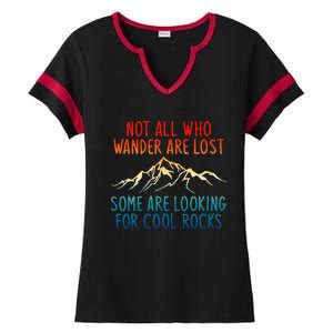 Not All Who Wander Are Lost Some Are Looking Ladies Halftime Notch Neck Tee