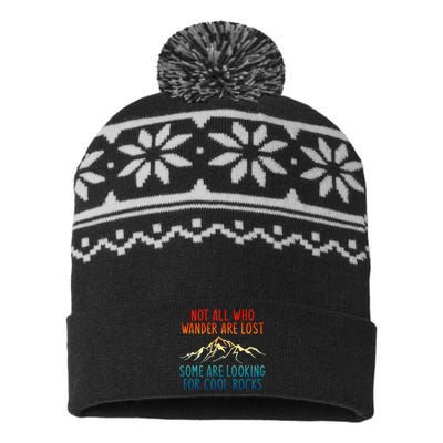 Not All Who Wander Are Lost Some Are Looking USA-Made Snowflake Beanie