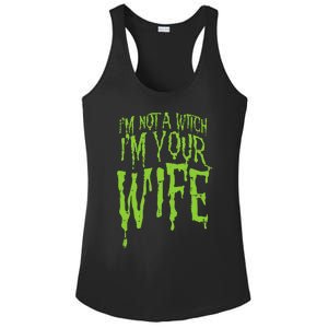 Not A Witch Im Your Wife Funny Couples Halloween Costume Ladies PosiCharge Competitor Racerback Tank