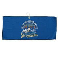 Not All Who Wander Are Lost Some Are Looking For Cool Rocks Large Microfiber Waffle Golf Towel