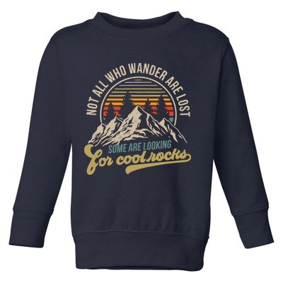 Not All Who Wander Are Lost Some Are Looking For Cool Rocks Toddler Sweatshirt