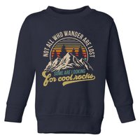 Not All Who Wander Are Lost Some Are Looking For Cool Rocks Toddler Sweatshirt