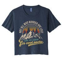 Not All Who Wander Are Lost Some Are Looking For Cool Rocks Crop Top