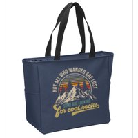 Not All Who Wander Are Lost Some Are Looking For Cool Rocks Zip Tote Bag