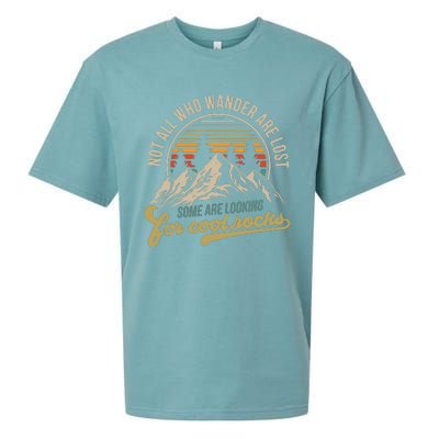 Not All Who Wander Are Lost Some Are Looking For Cool Rocks Sueded Cloud Jersey T-Shirt