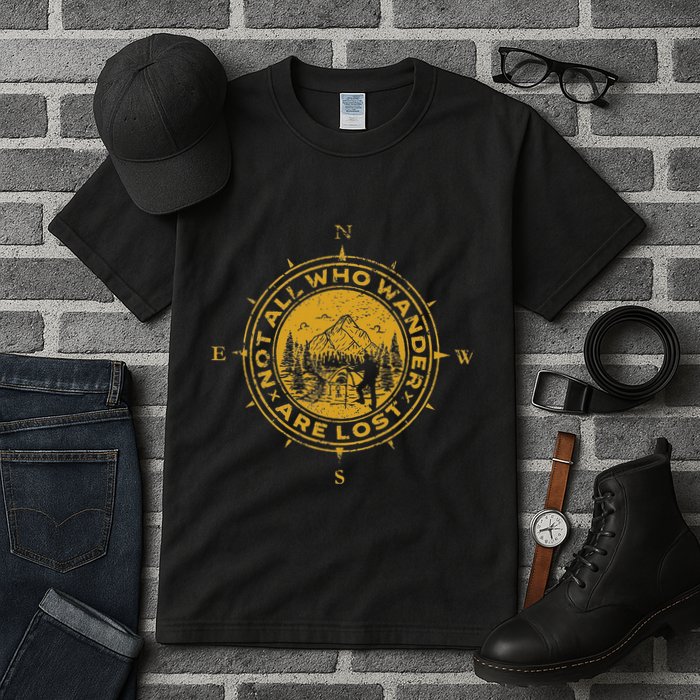 Not All Who Wander Are Lost Compass Tall T-Shirt
