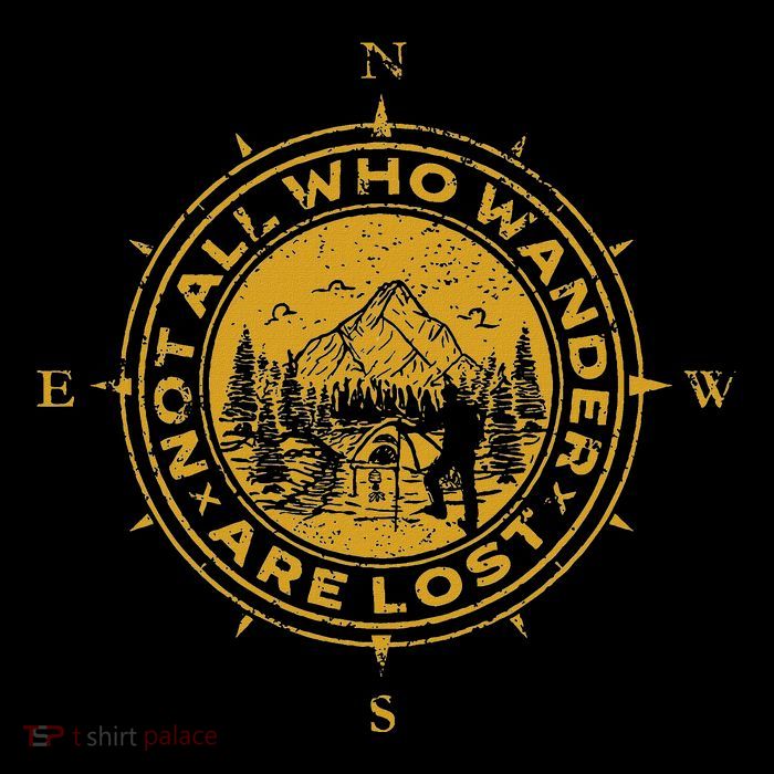 Not All Who Wander Are Lost Compass 7-Panel Snapback Hat
