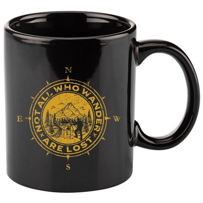 Not All Who Wander Are Lost Compass 11oz C Handle Ceramic Mug