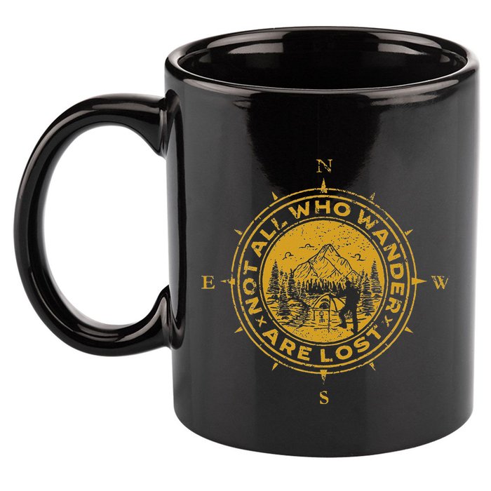Not All Who Wander Are Lost Compass 11oz C Handle Ceramic Mug