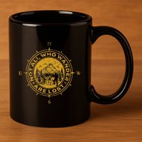 Not All Who Wander Are Lost Compass 11oz C Handle Ceramic Mug