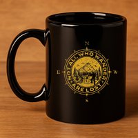 Not All Who Wander Are Lost Compass 11oz C Handle Ceramic Mug