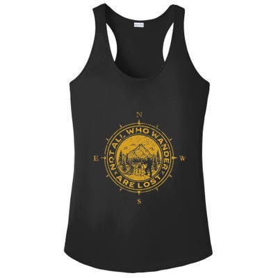 Not All Who Wander Are Lost Compass Ladies PosiCharge Competitor Racerback Tank