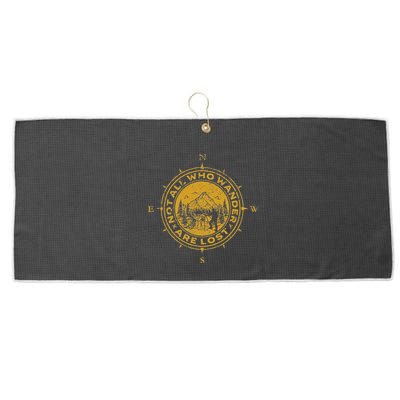 Not All Who Wander Are Lost Compass Large Microfiber Waffle Golf Towel