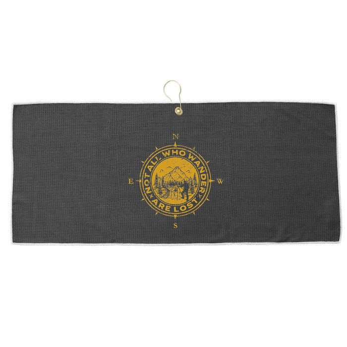Not All Who Wander Are Lost Compass Large Microfiber Waffle Golf Towel