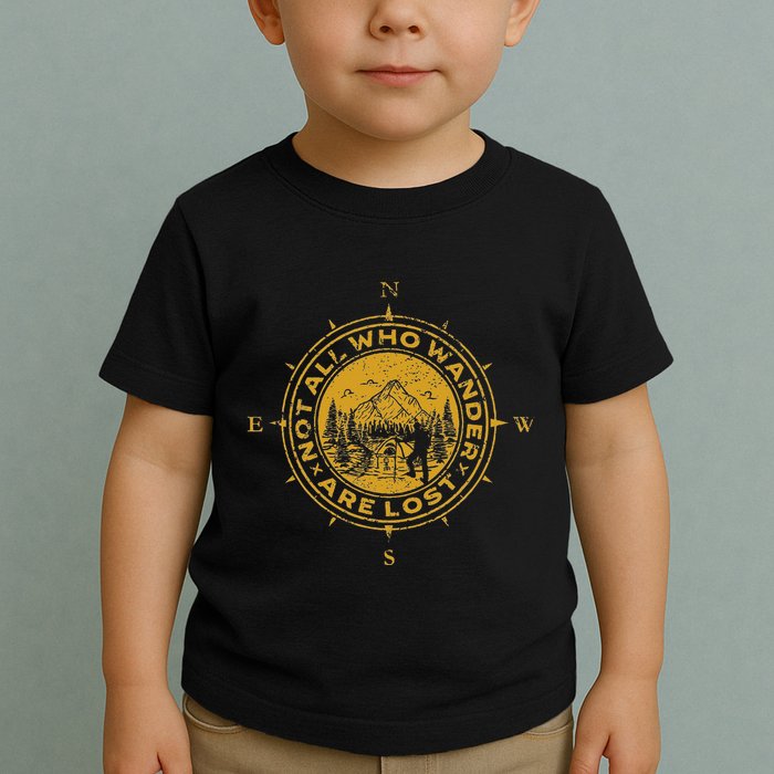 Not All Who Wander Are Lost Compass Toddler T-Shirt