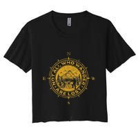 Not All Who Wander Are Lost Compass Crop Top